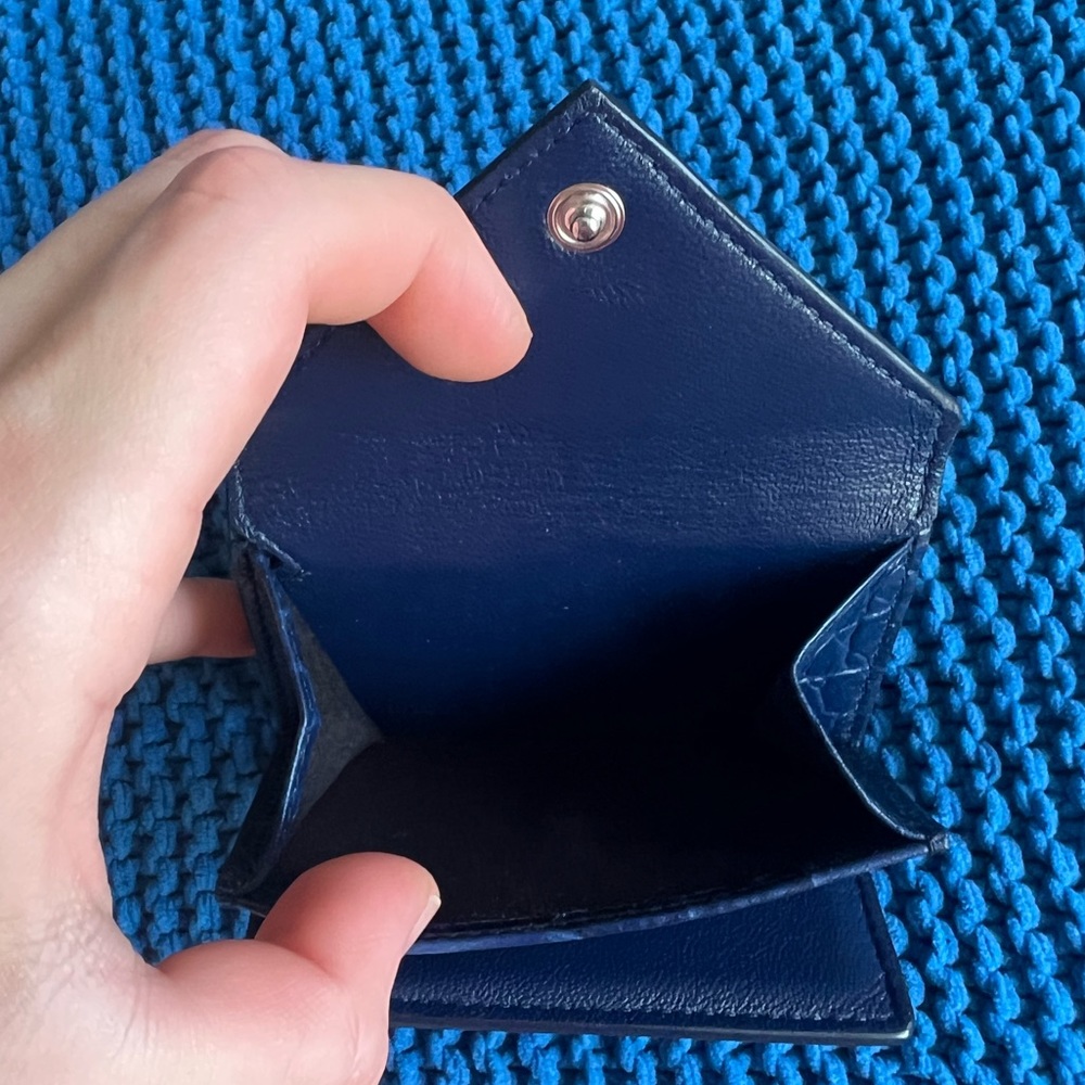 Blue Balenciaga crocodile embossed leather xs crpssbody and wallet - Picture 9 of 11